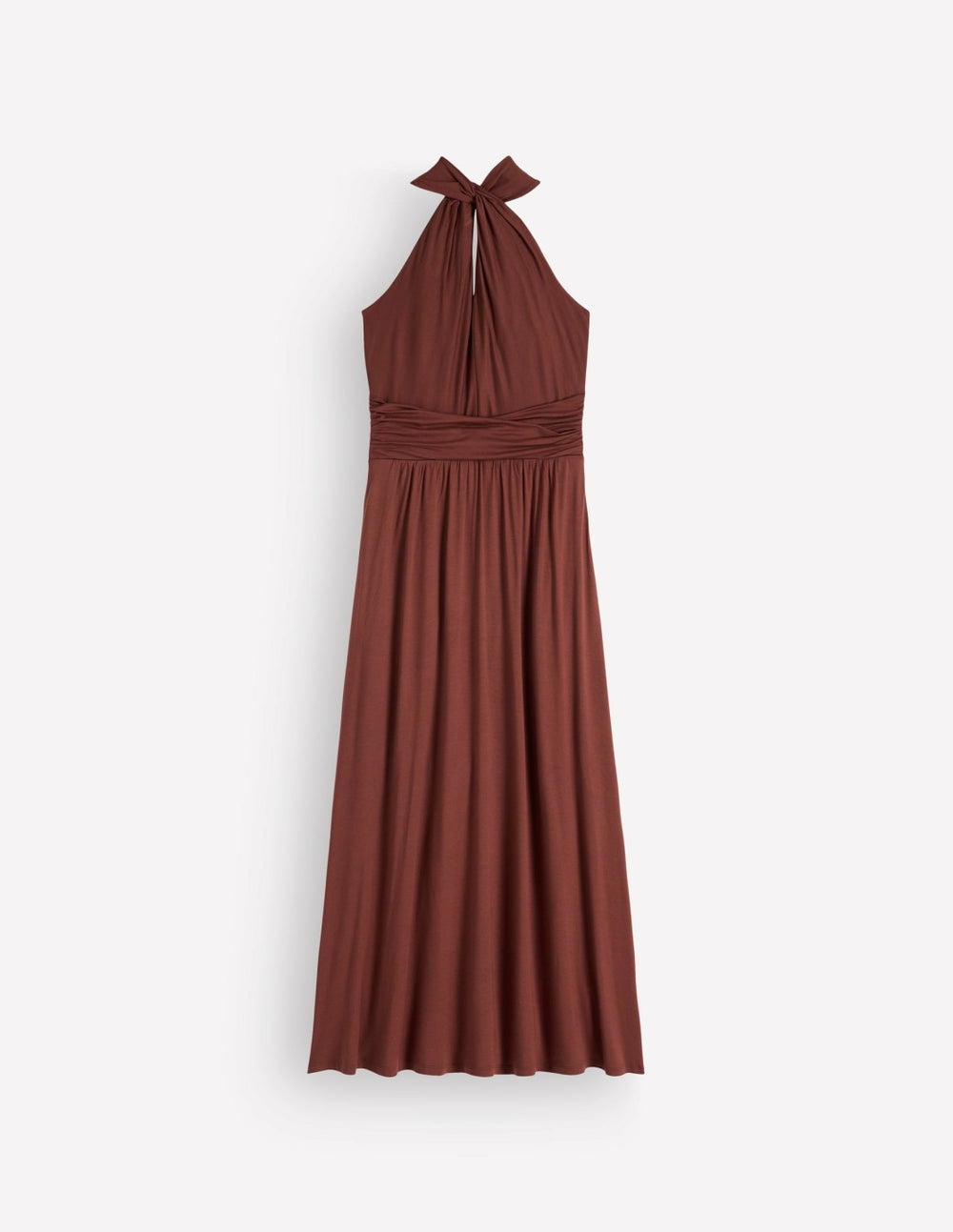 Sydney Twist Neck Jersey Dress-Roasted Brown / Boden Online