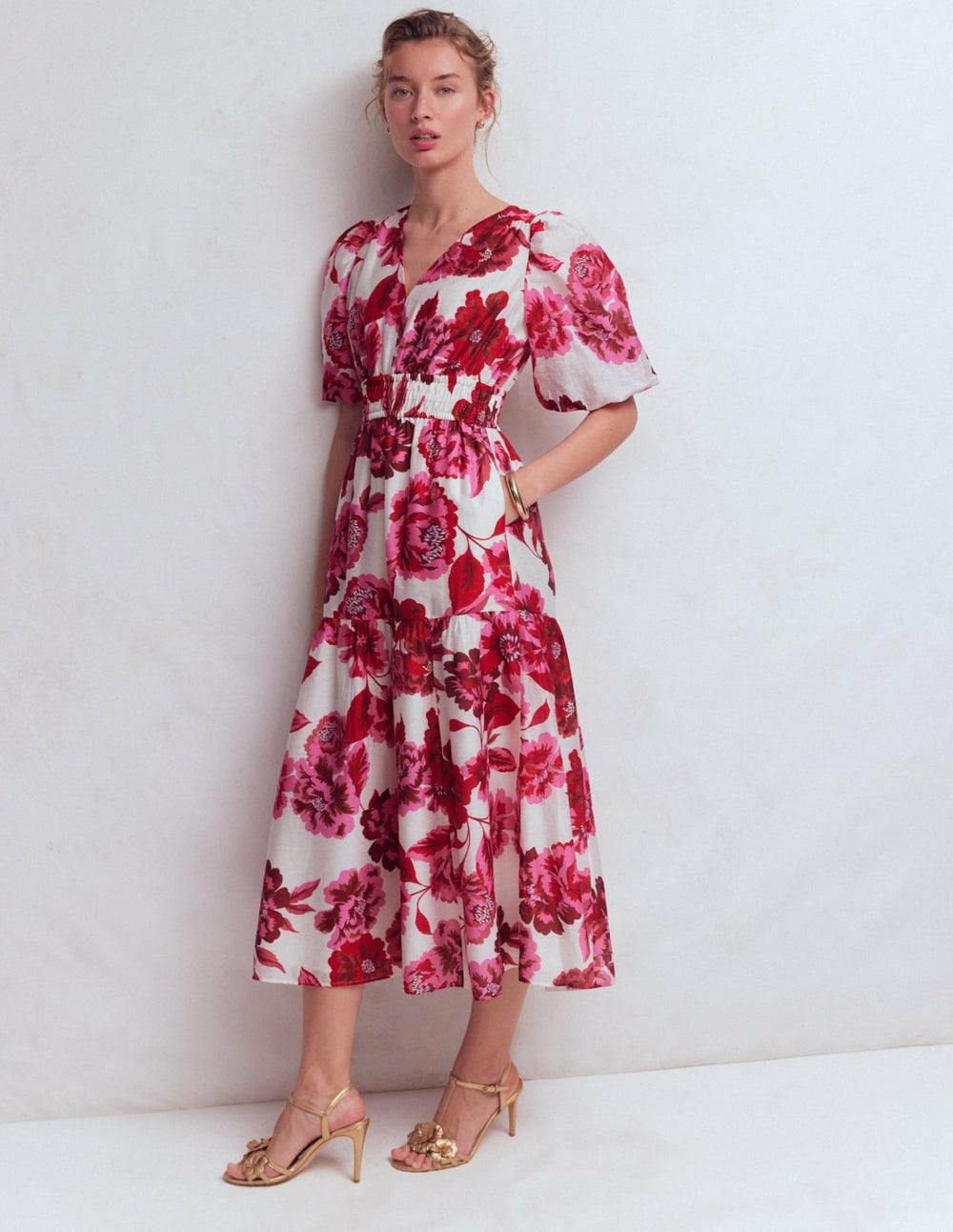 Irene Occasion Dress-Pink Opulent Blossom / Boden Sale