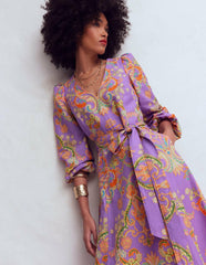Florence Linen Blend Dress-Multi Enchanting Bouquet / Boden Discount