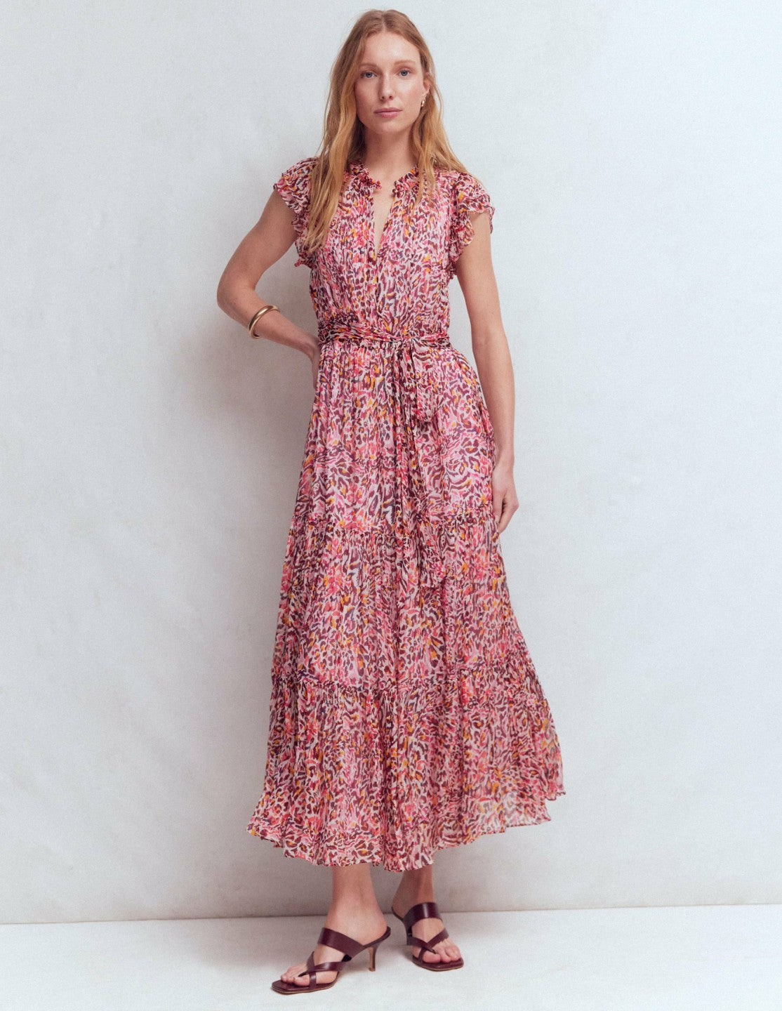 High Neck Sleeveless Dress-Multi Leopard Flow / Boden Outlet