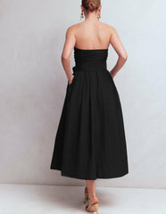 Strapless Taffeta Dress-Black / Boden us