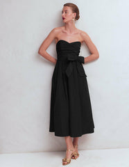 Strapless Taffeta Dress-Black / Boden us