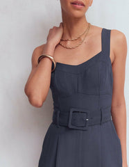 Boned Bodice Occasion Jumpsuit-Navy / Boden Sale