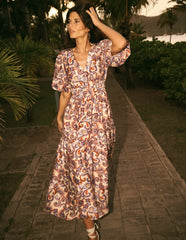 Irene Occasion Dress-Almond Milk, Paisley / Boden Sale