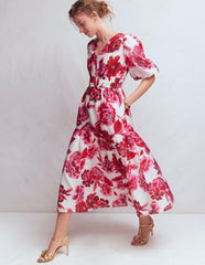 Irene Occasion Dress-Pink Opulent Blossom / Boden Sale