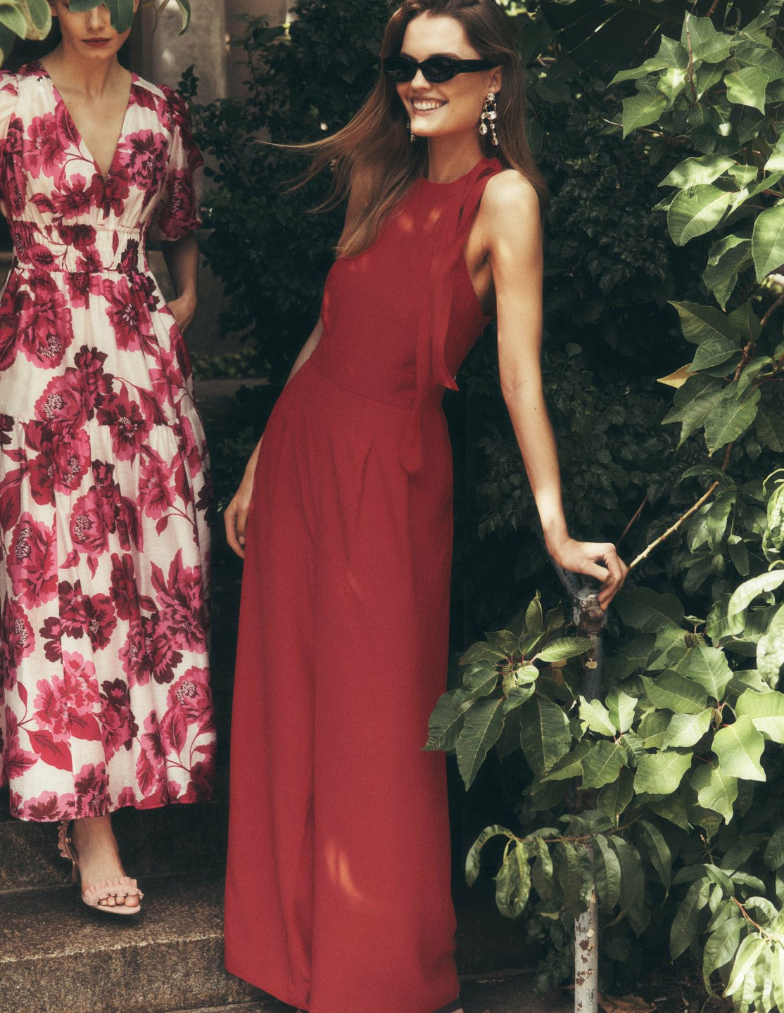 Tie Halter Neck Jumpsuit-Rich Chestnut / Boden Online