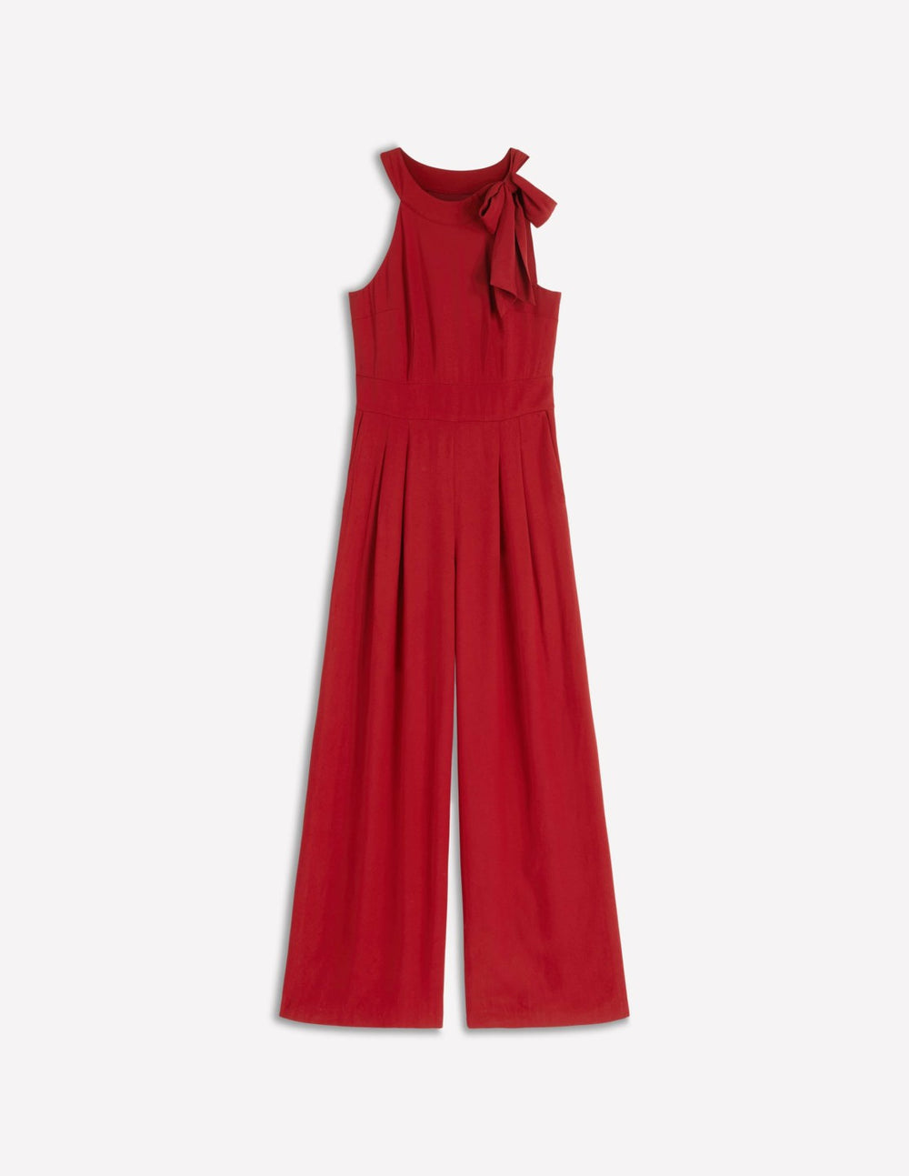 Tie Halter Neck Jumpsuit-Rich Chestnut / Boden Online