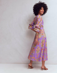 Florence Linen Blend Dress-Multi Enchanting Bouquet / Boden Discount