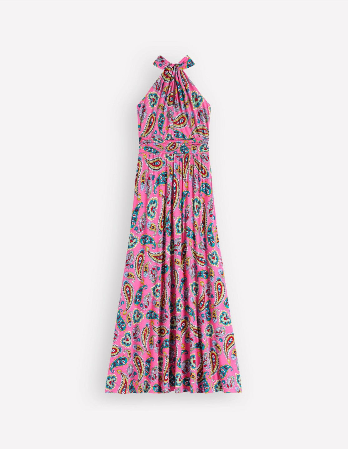 Sydney Twist Neck Jersey Dress-Pink Paisley / Boden Online