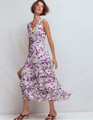 Tiered Sleeveless Dress-Purple Dandelion / Boden Discount