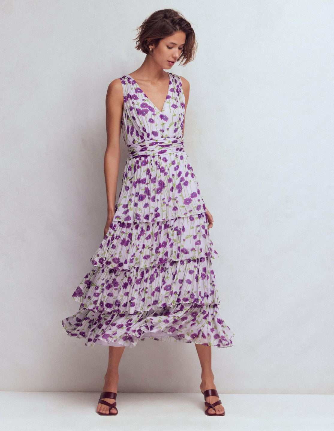 Tiered Sleeveless Dress-Purple Dandelion / Boden Discount