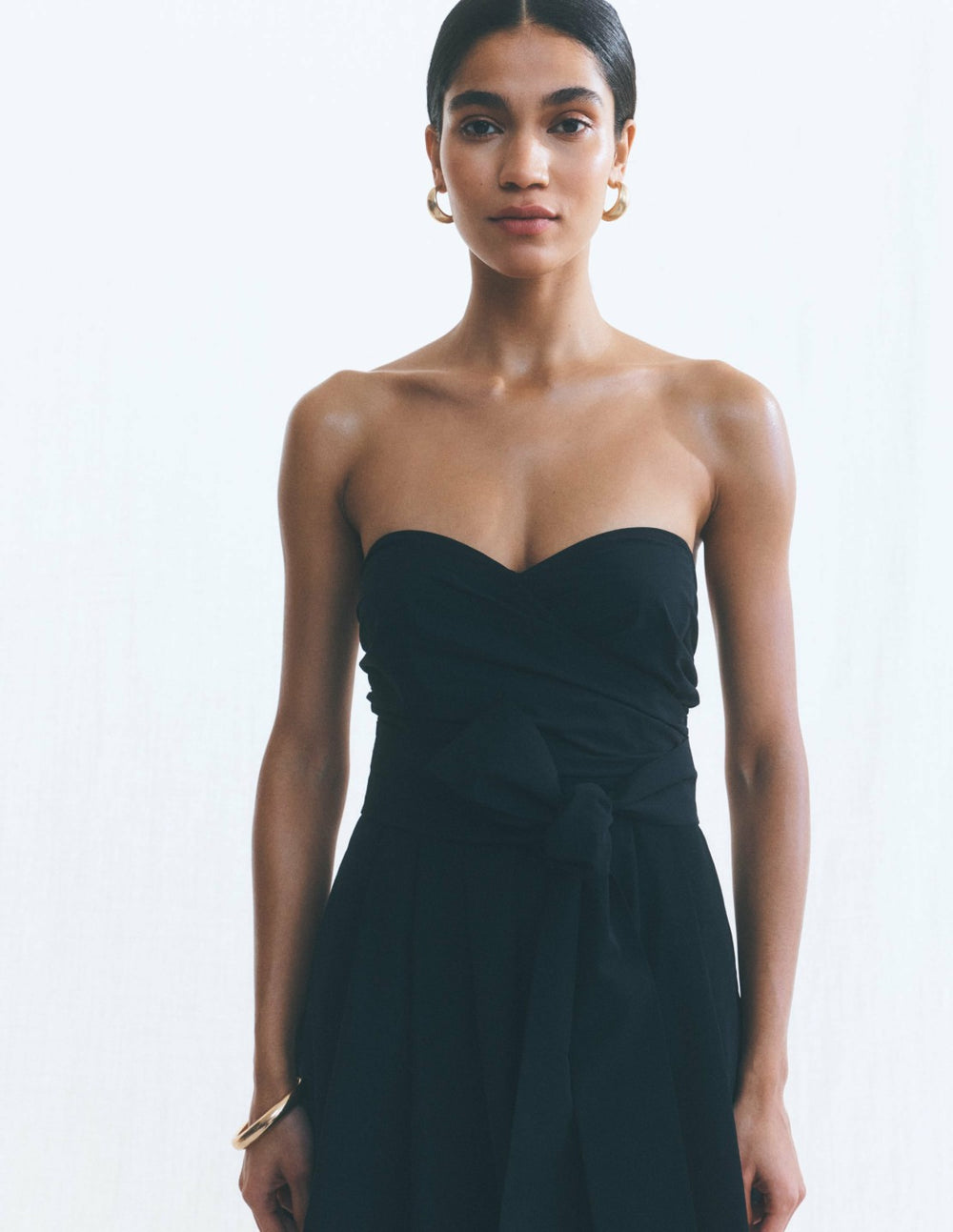 Strapless Taffeta Dress-Black / Boden us