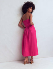 Strapless Taffeta Dress-Bright Pink / Boden On sale