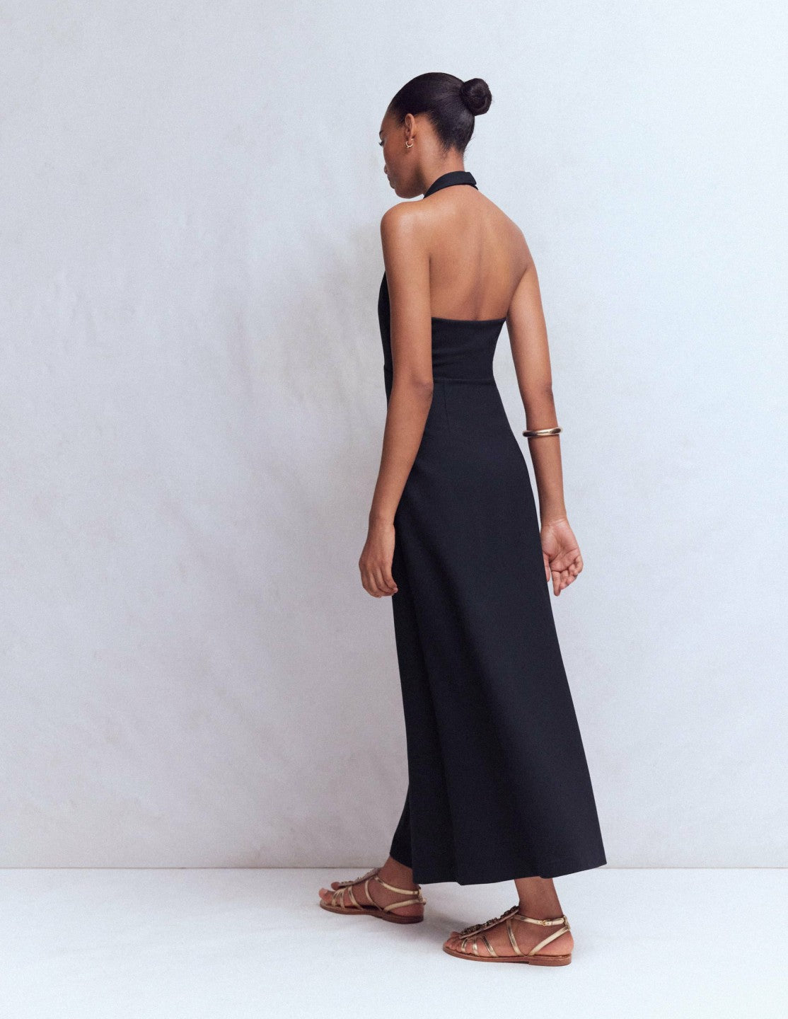 Halter Neck Jersey Maxi Dress-Navy / Boden