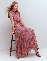 High Neck Sleeveless Dress-Multi Leopard Flow / Boden Online