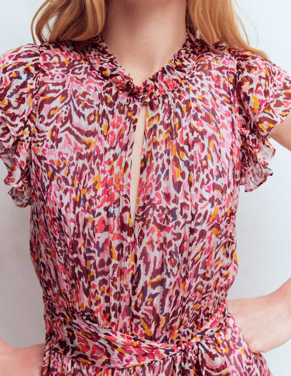 High Neck Sleeveless Dress-Multi Leopard Flow / Boden Online