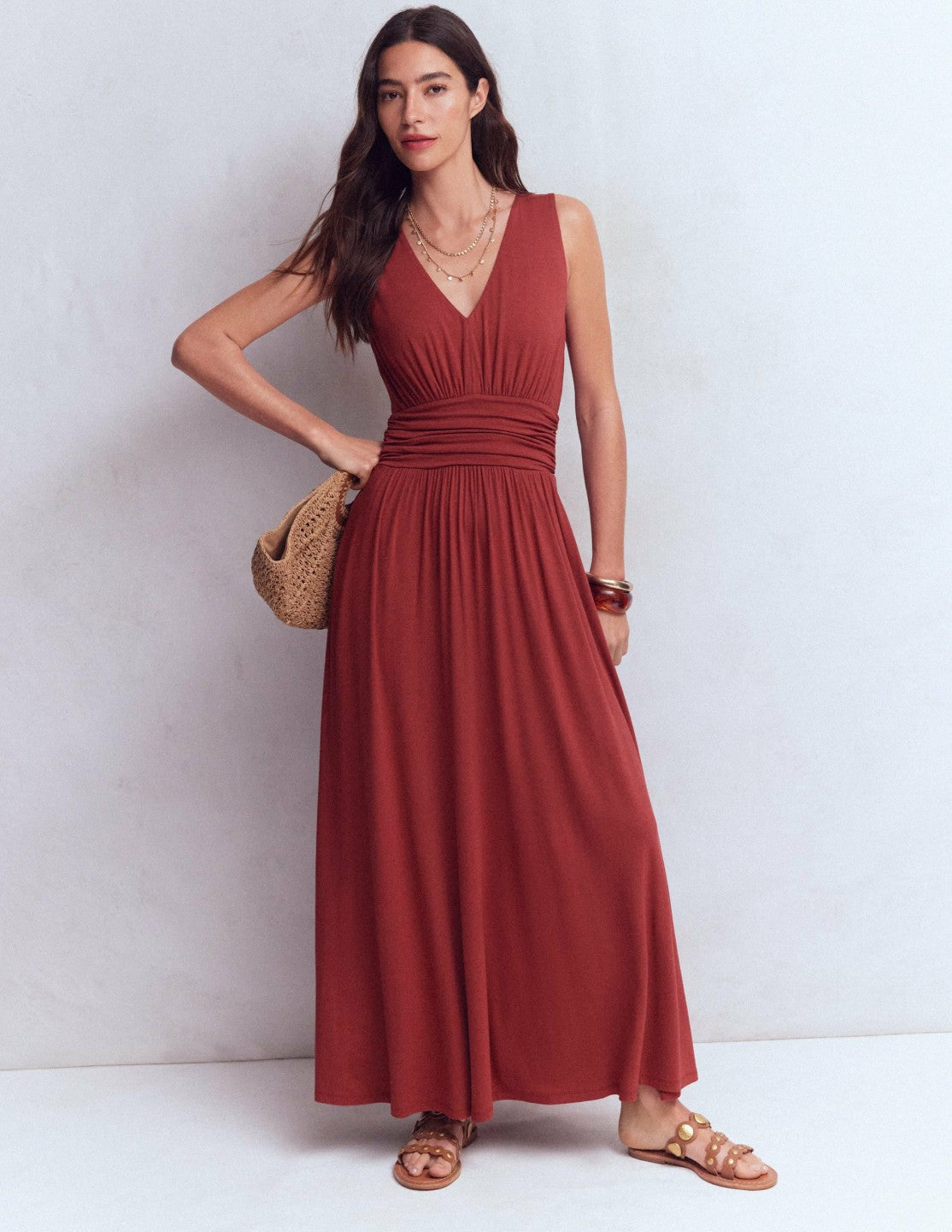 Elodie Jersey Maxi Dress-Rich Chestnut / Boden Outlet