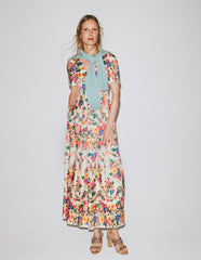 Pleat V-neck Dress-Multi Meadow Flowers / Boden us