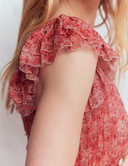 Crinkle Chiffon Maxi Dress-Pink Paradise Gardens / Boden Outlet