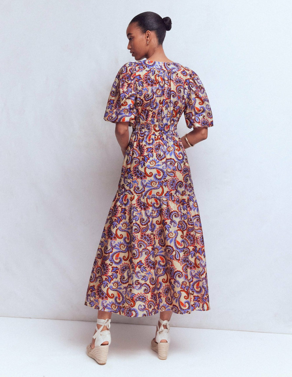 Irene Occasion Dress-Almond Milk, Paisley / Boden us