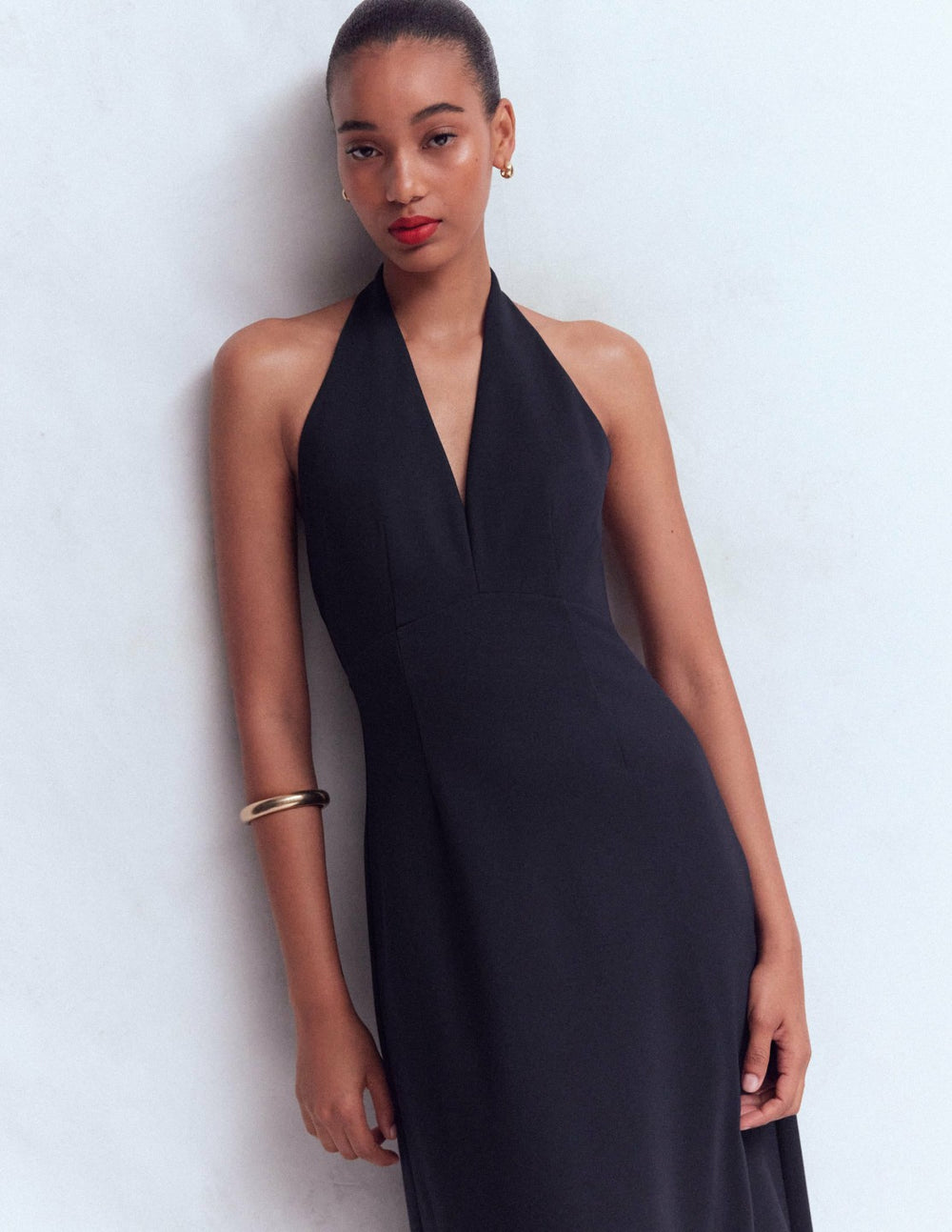 Halter Neck Jersey Maxi Dress-Navy / Boden On sale
