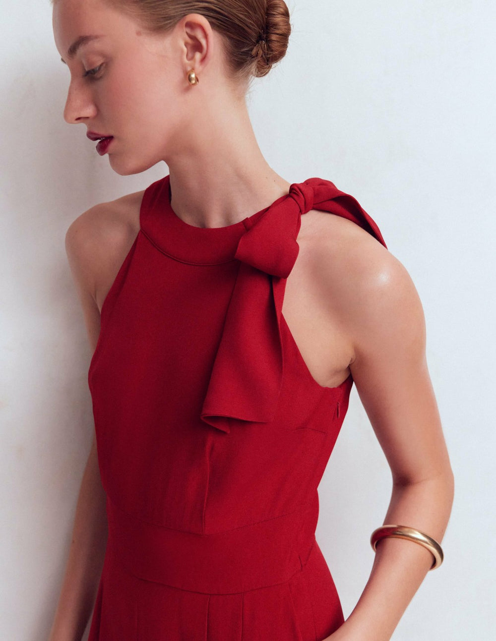 Tie Halter Neck Jumpsuit-Rich Chestnut / Boden