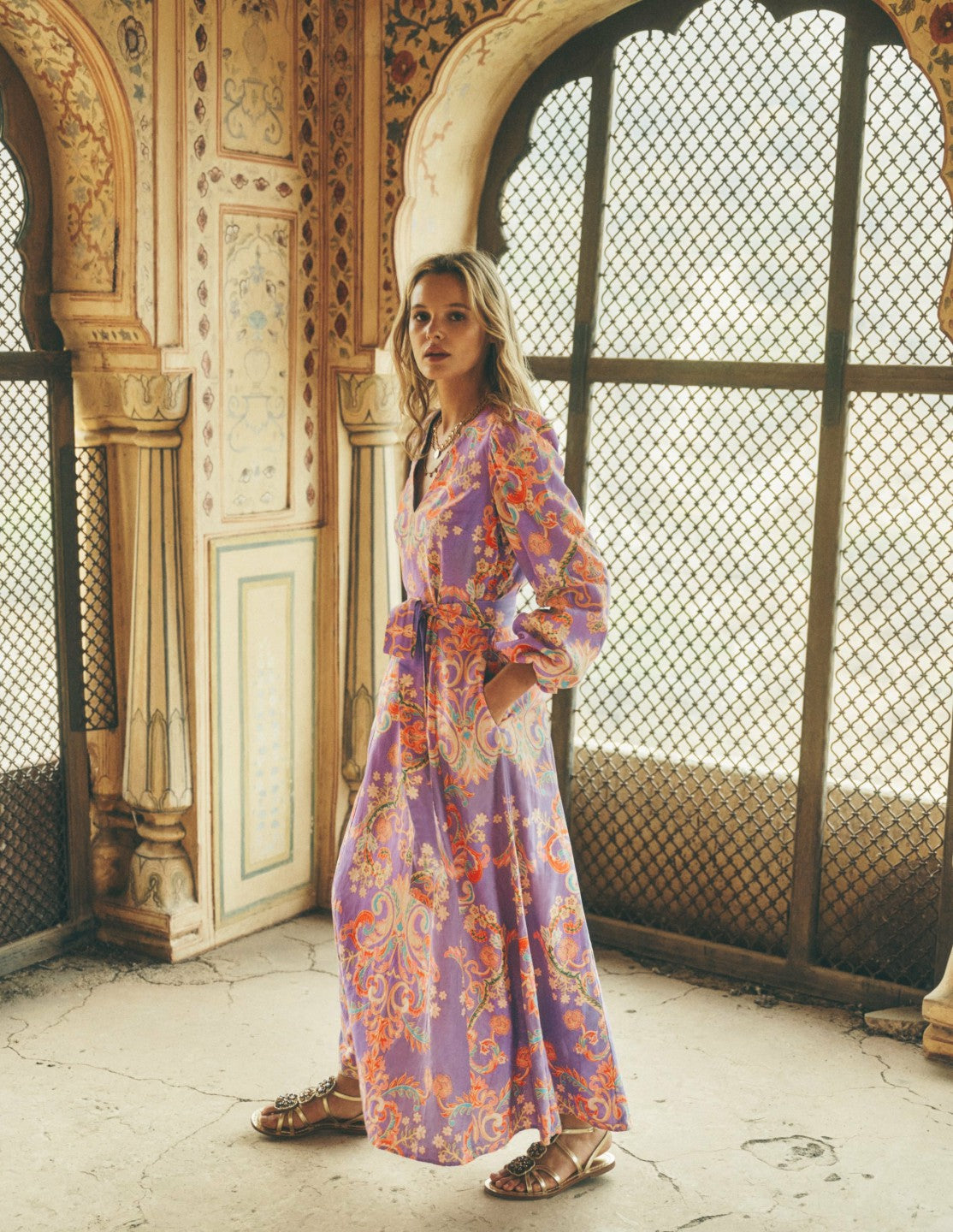Florence Linen Blend Dress-Multi Enchanting Bouquet / Boden Online