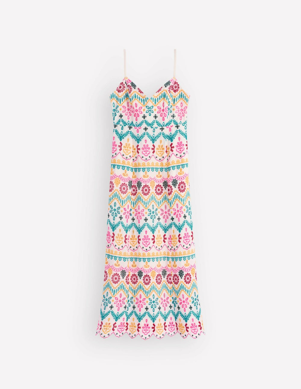 Empire Linen Broderie Dress-Multi Broderie / Boden On sale
