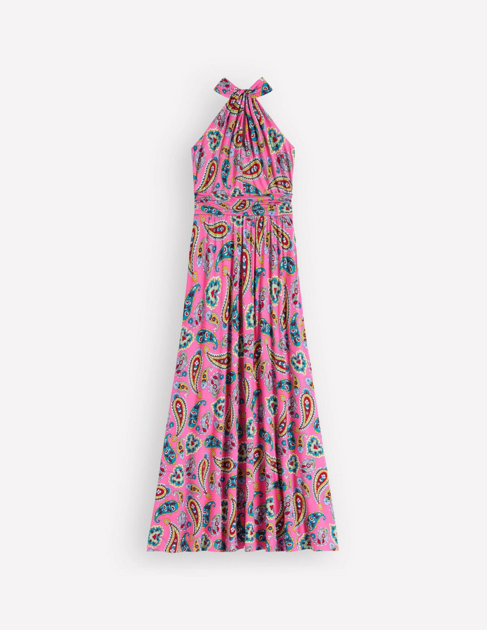 Sydney Twist Neck Jersey Dress-Pink Paisley / Boden