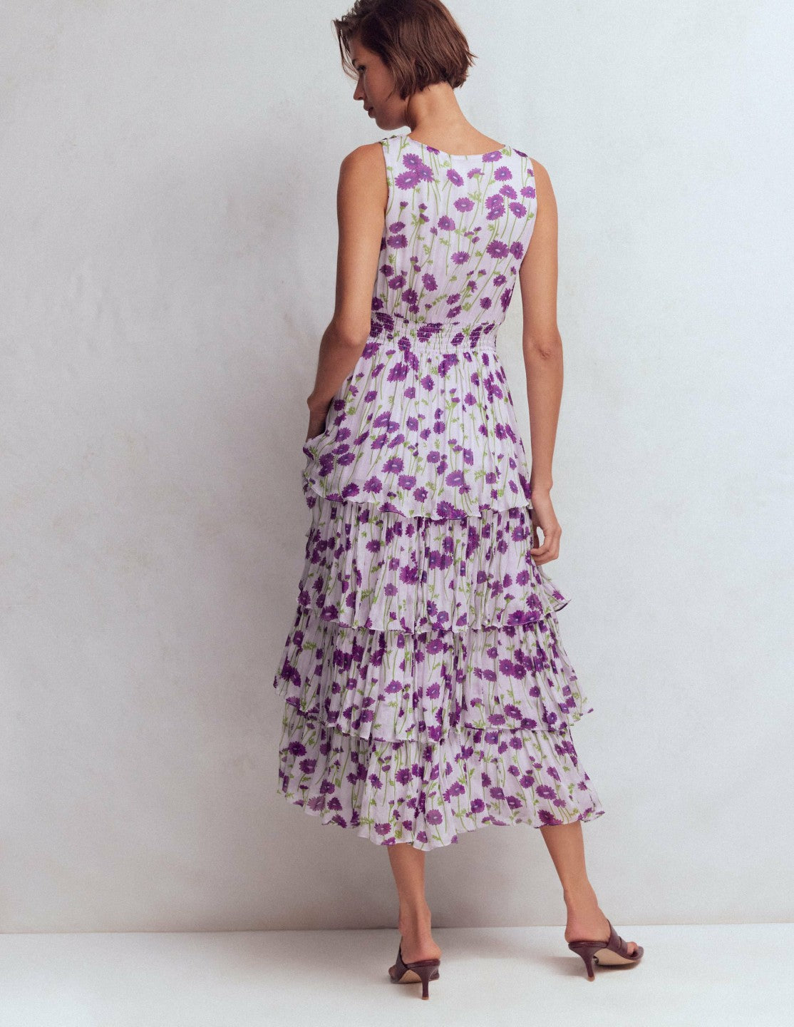 Tiered Sleeveless Dress-Purple Dandelion / Boden Online