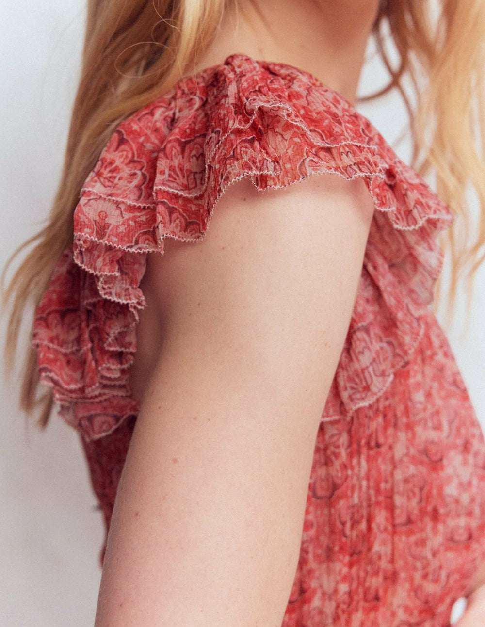 Crinkle Chiffon Maxi Dress-Pink Paradise Gardens / Boden Outlet