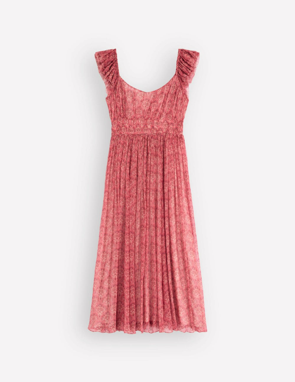 Crinkle Chiffon Maxi Dress-Pink Paradise Gardens / Boden Outlet