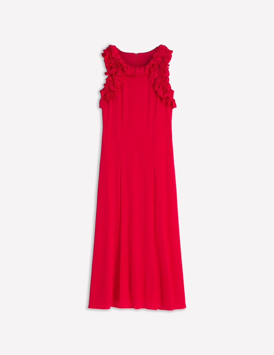 Ruffle Silk Midi Dress-Red / Boden On sale