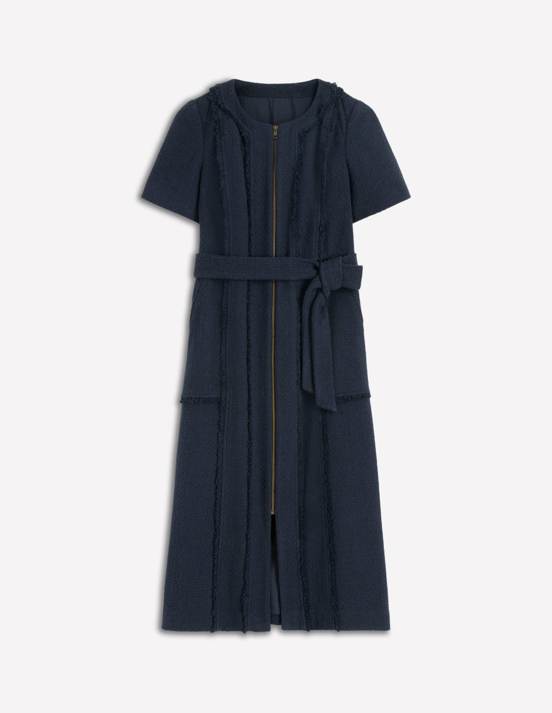 Ruth Zip Texture Dress-Navy / Boden