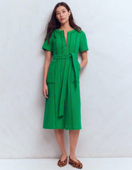 Ruth Zip Texture Dress-Green / Boden Sale