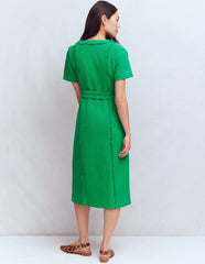 Ruth Zip Texture Dress-Green / Boden Sale