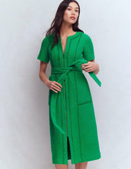 Ruth Zip Texture Dress-Green / Boden Sale