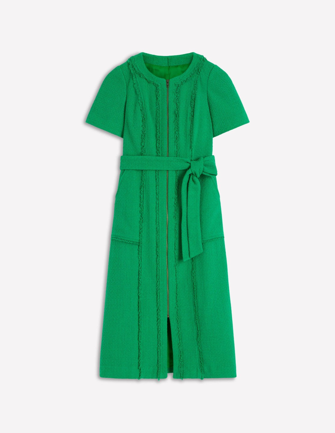 Ruth Zip Texture Dress-Green / Boden Sale