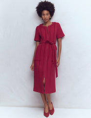 Ruth Zip Texture Dress-Berry / Boden Outlet