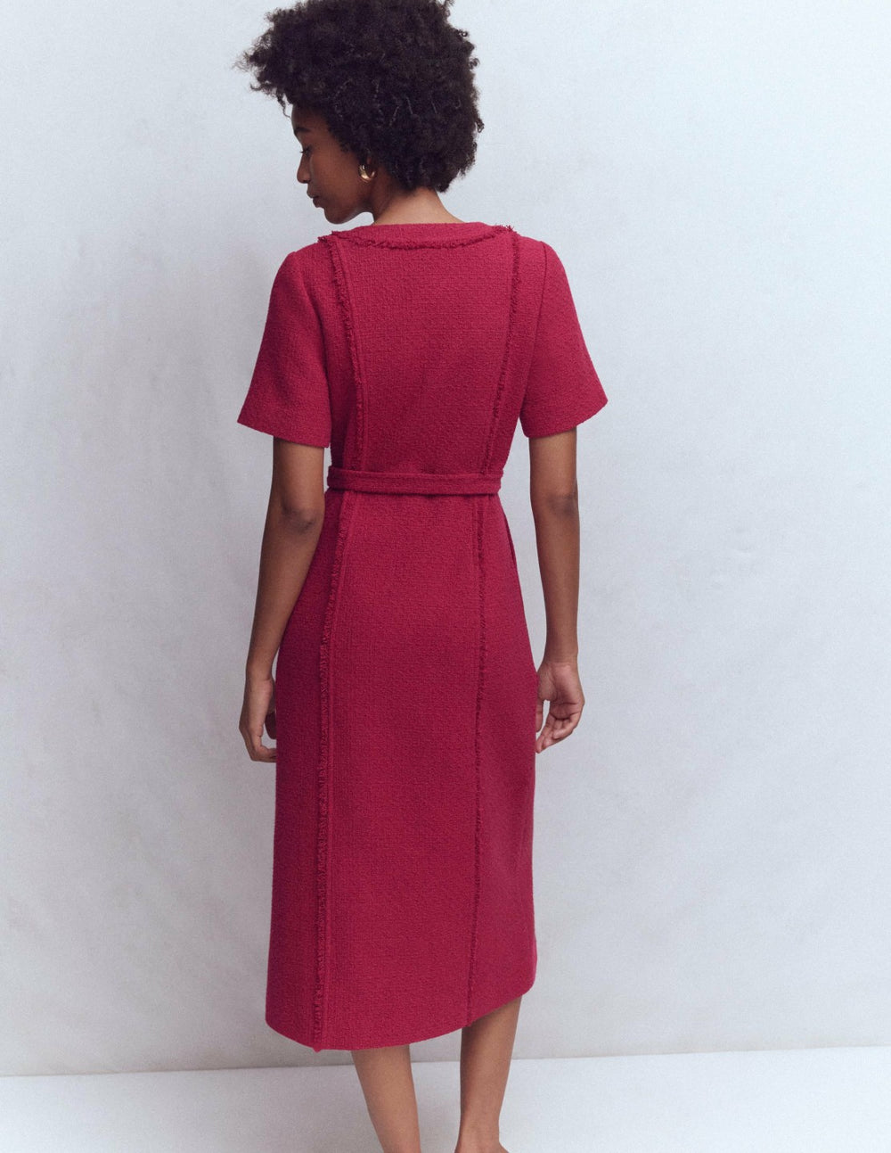 Ruth Zip Texture Dress-Berry / Boden Outlet