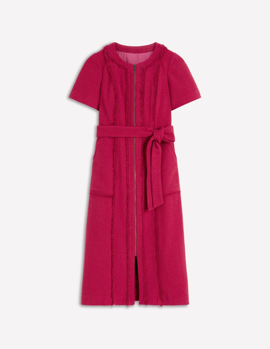 Ruth Zip Texture Dress-Berry / Boden Outlet