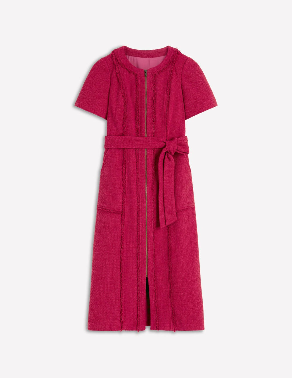 Ruth Zip Texture Dress-Berry / Boden Outlet