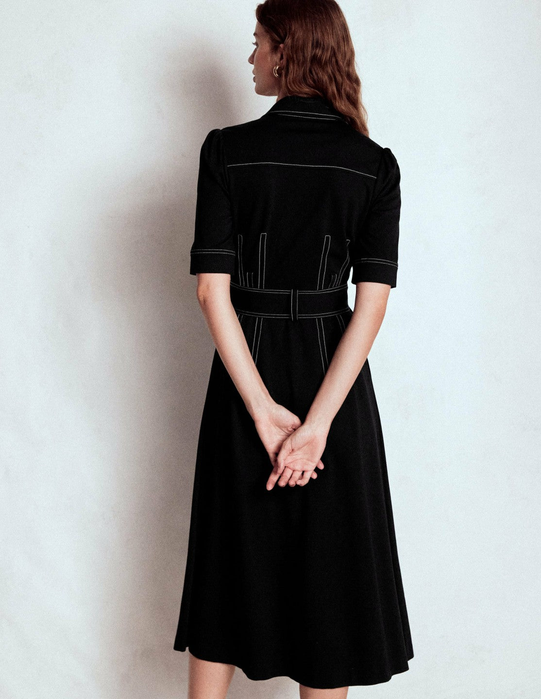 Anita Ponte Shirt Dress-Black / Boden us