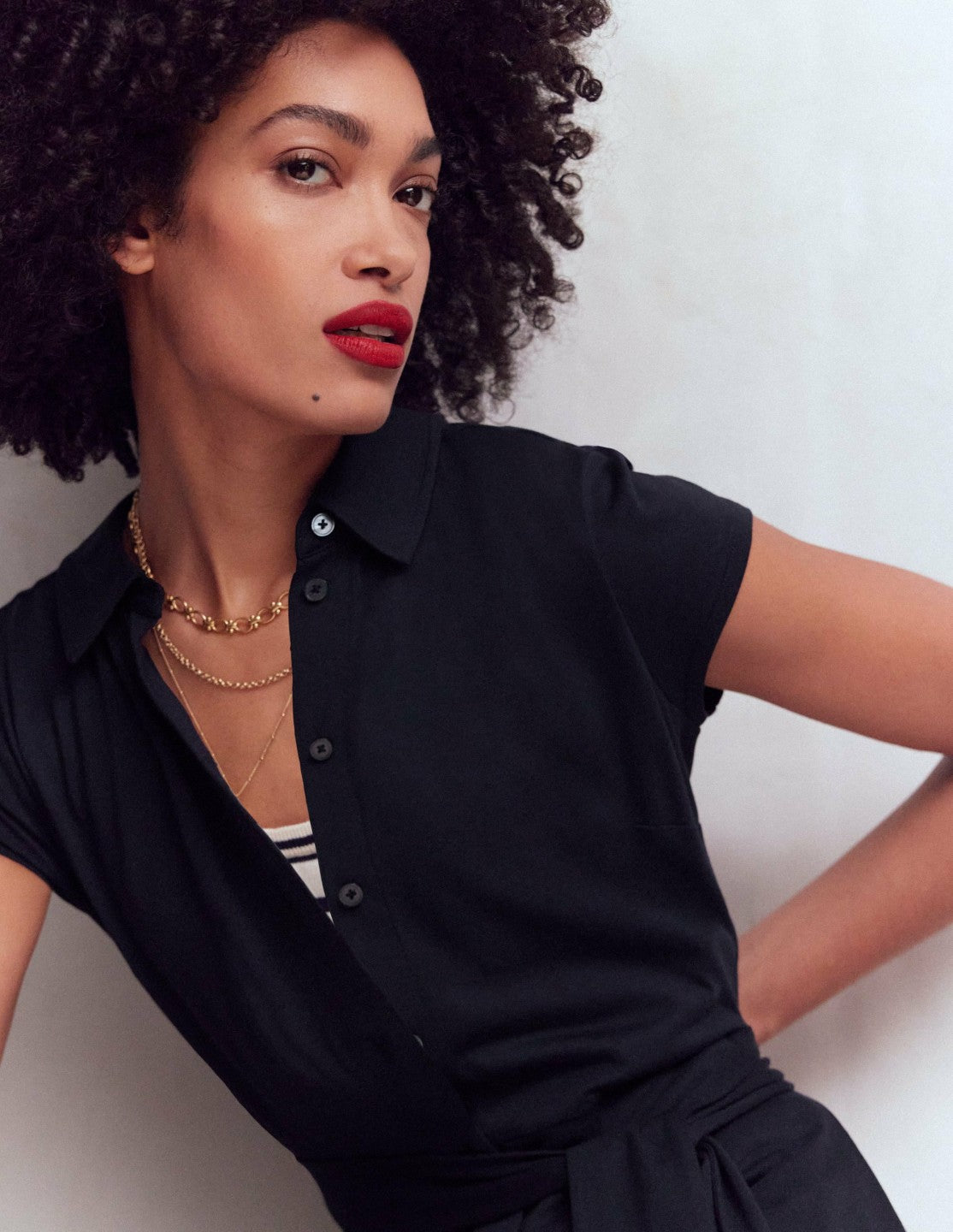 Marcia Jersey Shirt Dress-Navy / Boden Sale