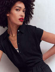 Marcia Jersey Shirt Dress-Navy / Boden Sale