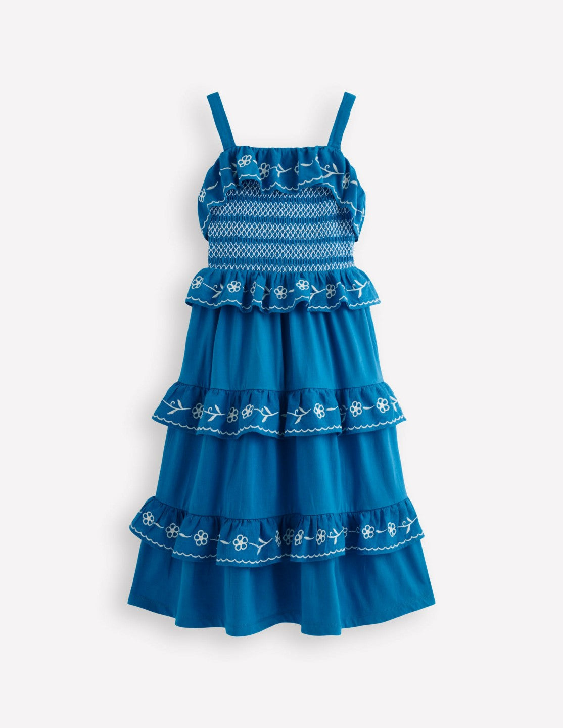 Jersey Embroidered Midi Dress-Kingfisher Blue / Boden Online