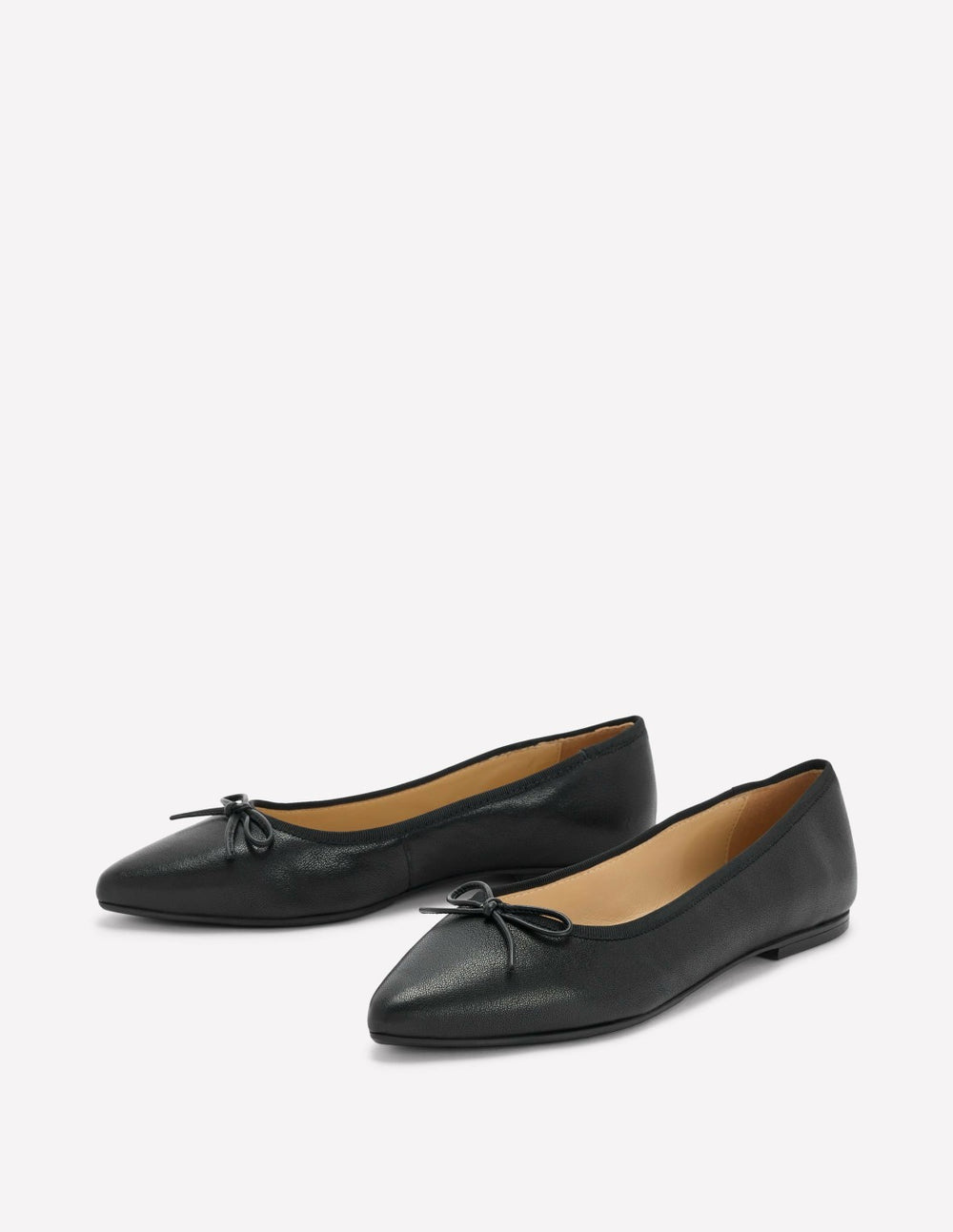 Point Flexi Sole Flats-Black Tumble Leather / Boden Discount