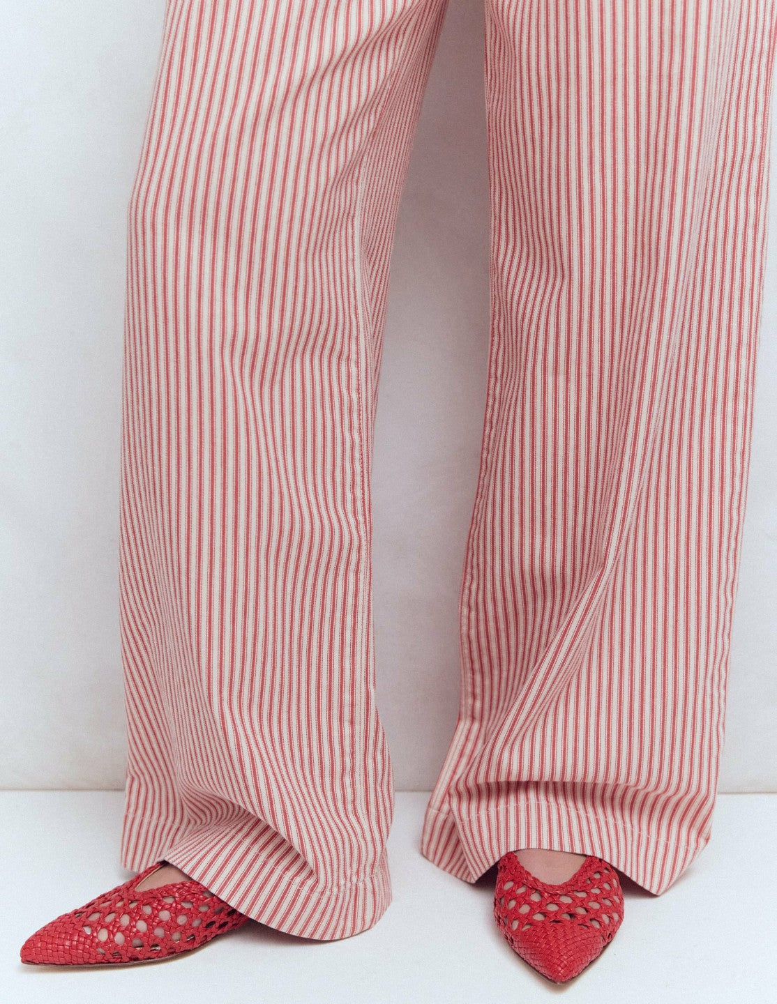 High Cut Flat Point-Red Weave / Boden