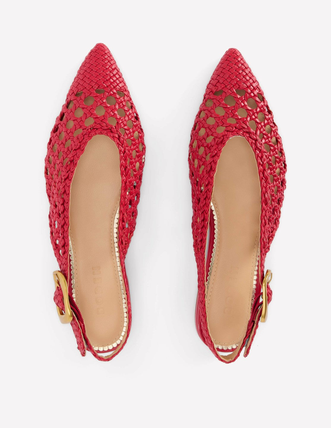 High Cut Flat Point-Red Weave / Boden