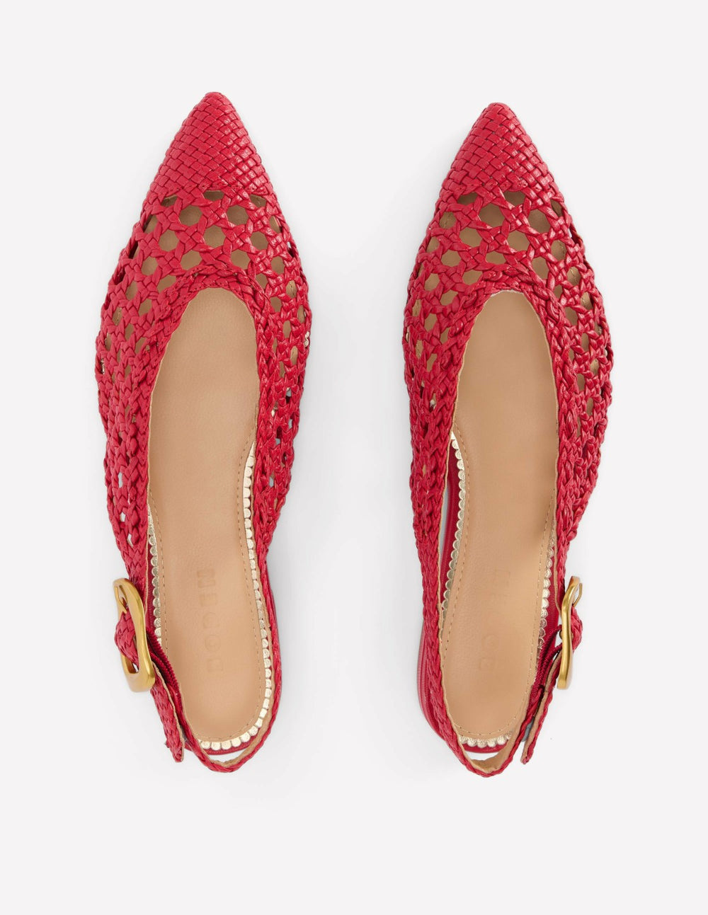 High Cut Flat Point-Red Weave / Boden